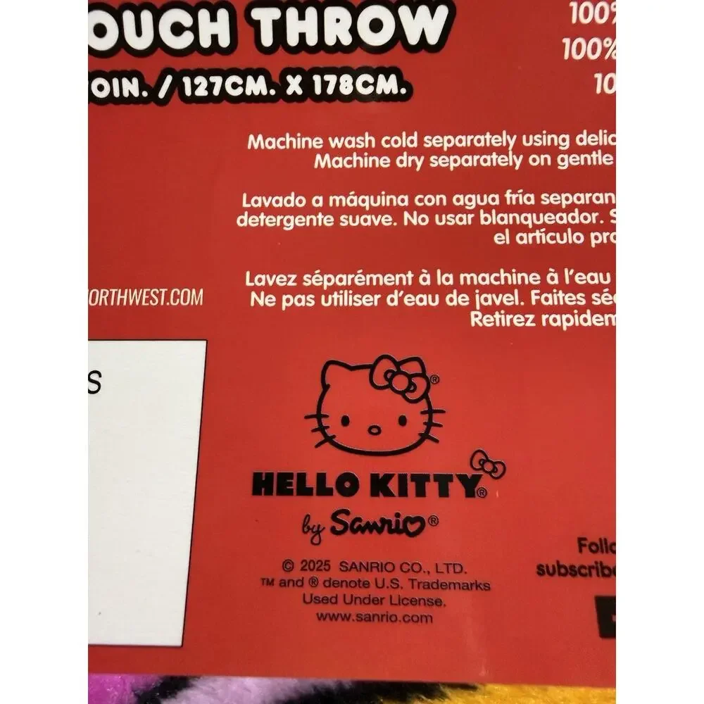 Hello Kitty Throw Blanket Silk Touch Pink Meow Rainbow Cupcake 2025 Sanrio